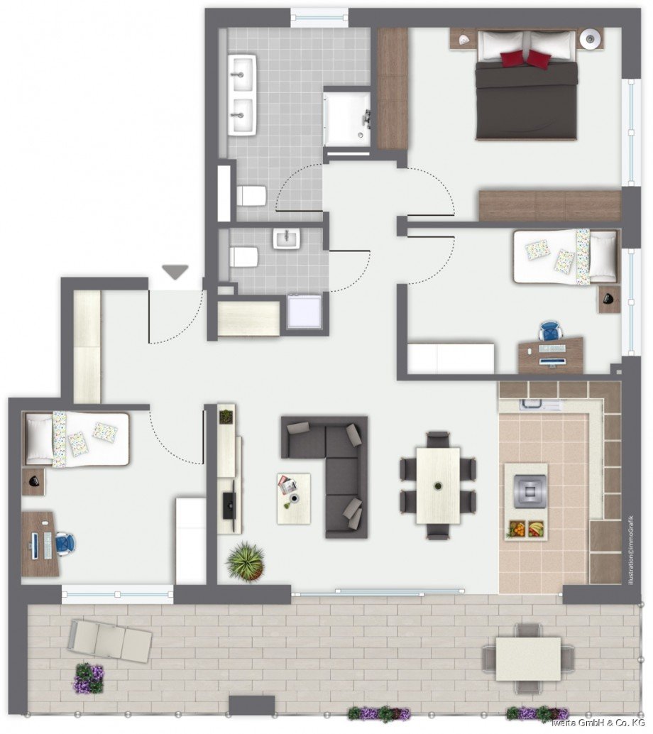 Grundriss WE 3 Etagenwohnung Schorndorf