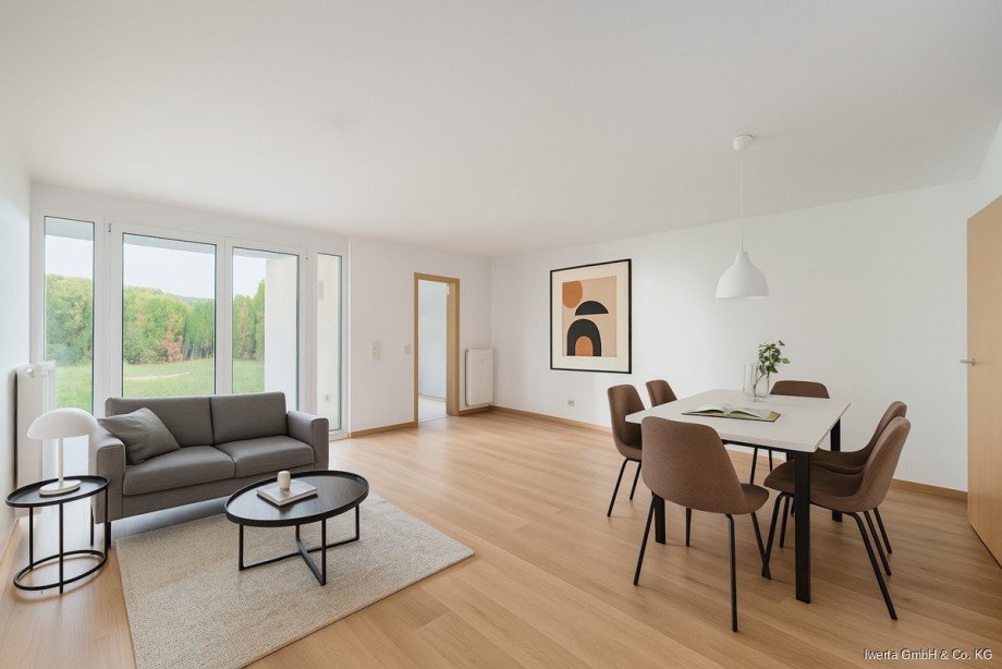 Unverb. Visualisierung: So k�nnte Ihr Wohn- und Essbereich aussehen Erdgeschosswohnung Schorndorf