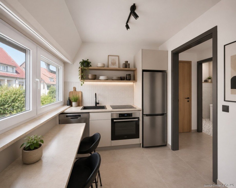 Unverb. Visualisierung: So k�nnte Ihre K�che aussehen Dachgeschosswohnung Stuttgart / M�hlhausen