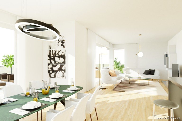Visualisierung-So k�nnte Ihr Wohnzimmer aussehen Schorndorf Dachgeschosswohnung Penthouse mit Panoramaaussicht und traumhafter Dachterrasse