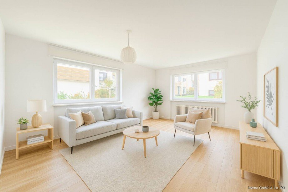 Unverb. Visualisierung: So k�nnte Ihr Wohnzimmer aussehen Erdgeschosswohnung Schorndorf-Weiler
