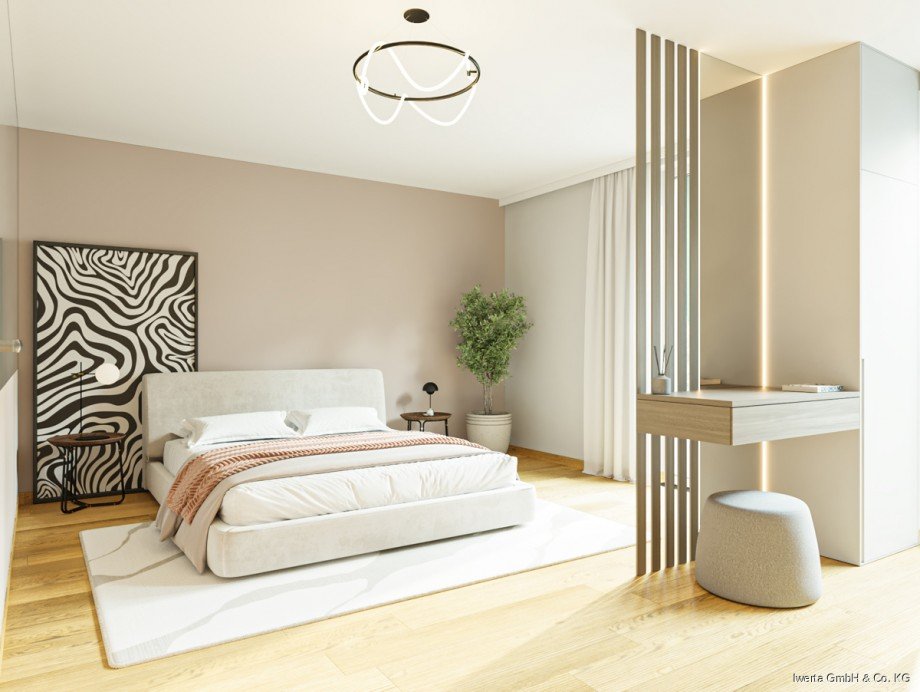 Unverb. Visualisierung: So k�nnte Ihr Schlafzimmer aussehen Erdgeschosswohnung Urbach