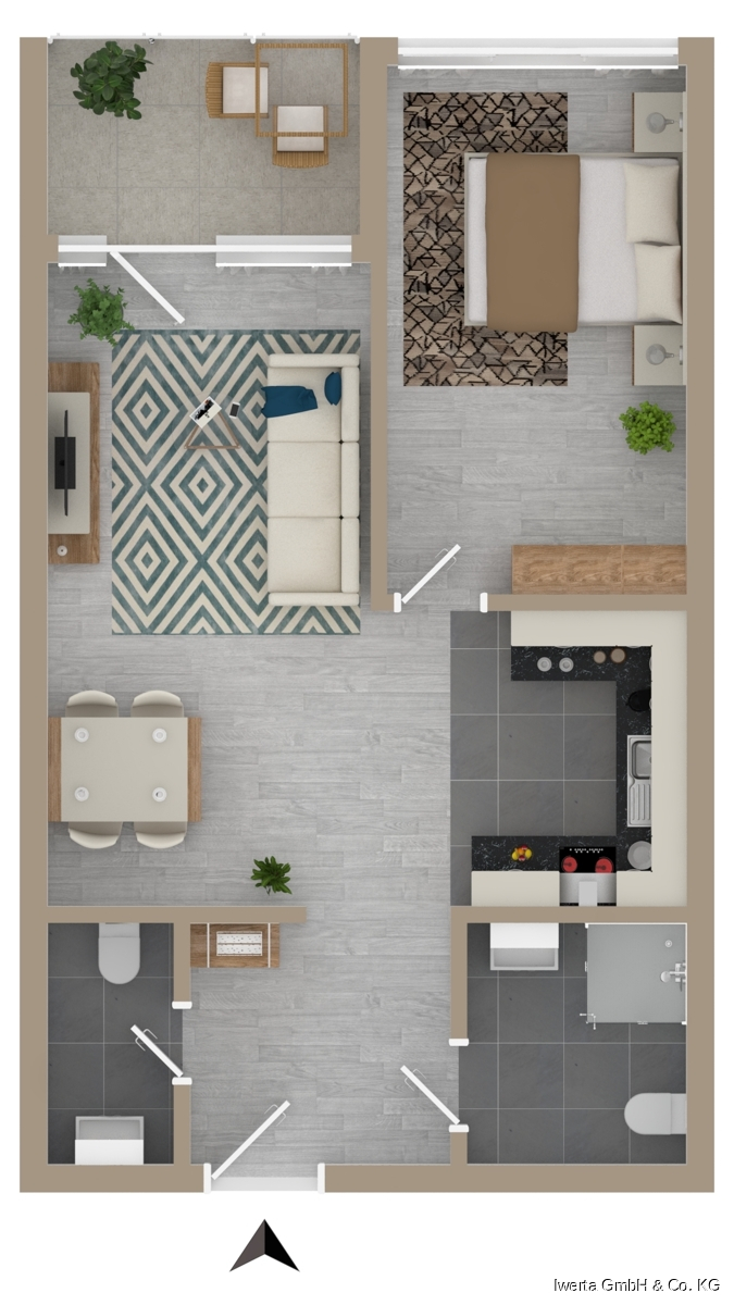 Grundriss WE 5 (unverb. Illustration) Etagenwohnung Urbach