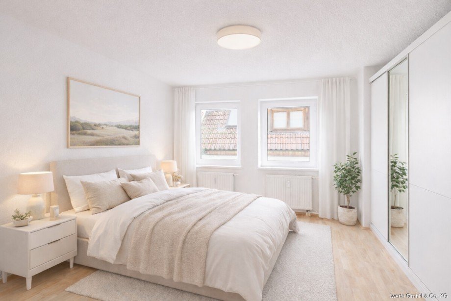 Unverb. Visualisierung: So k�nnte Ihr Schlafzimmer aussehen Etagenwohnung Adelberg