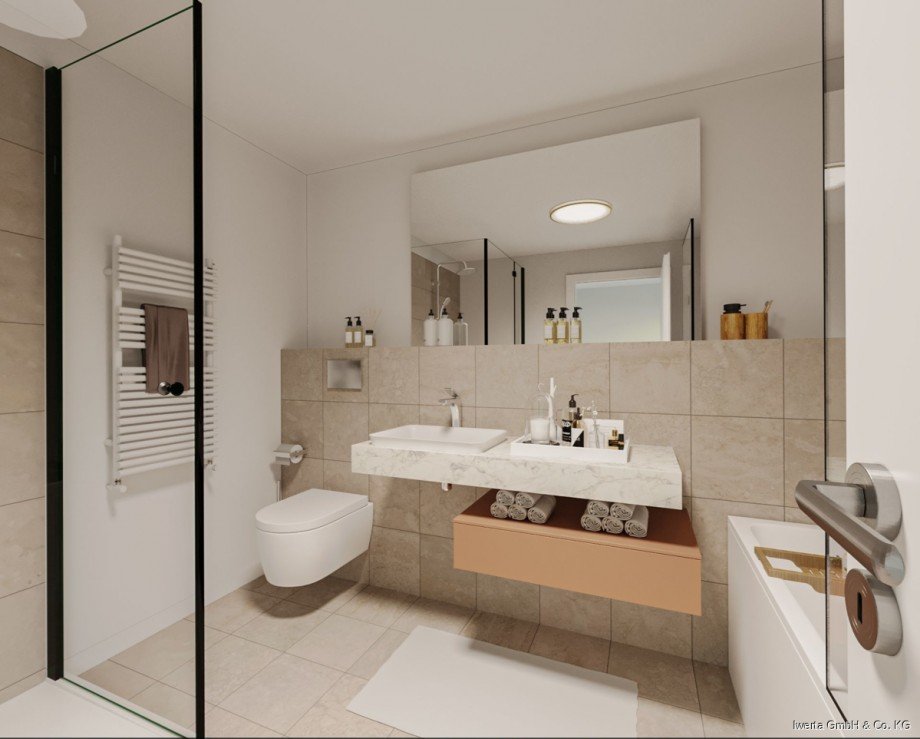 Unverb. Visualisierung: So k�nnte Ihr Badezimmer aussehen Reihenmittelhaus Fellbach / Oeffingen