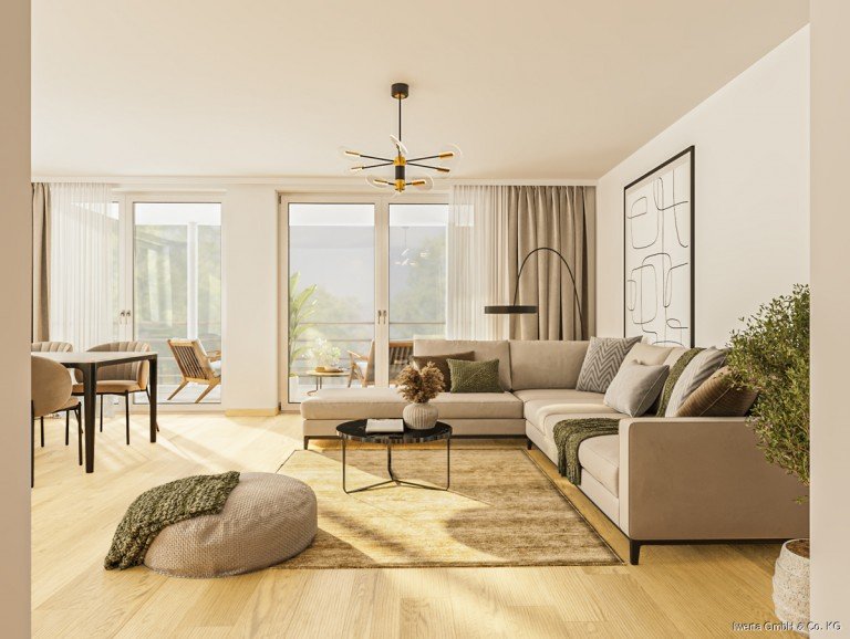 Unverb. Visualisierung: So k�nnte Ihr Wohnbereich aussehen Urbach Etagenwohnung Exklusives Wohnen - Top moderne 3,5 Zimmer Wohnung mit Platz