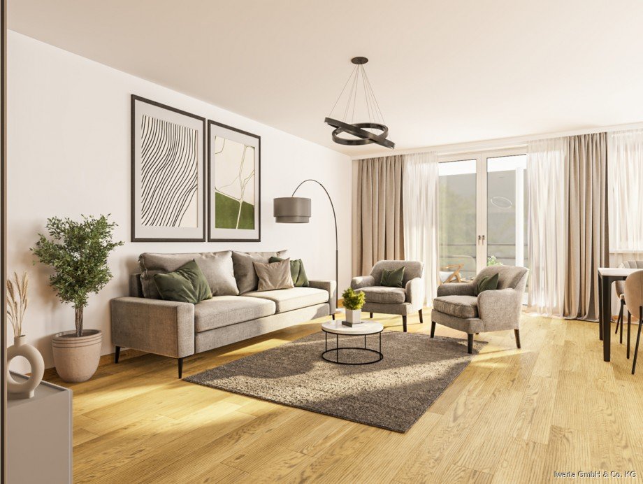 Unverb. Visualisierung: So k�nnte Ihr Wohnbereich aussehen Etagenwohnung Urbach
