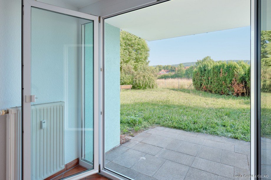 Blick zur Terrasse Erdgeschosswohnung Schorndorf