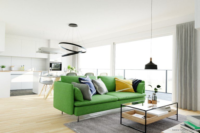Visualisierung-So k�nnte Ihr Wohnzimmer aussehen Schorndorf Etagenwohnung Neu und exklusiv - Sonnige 4 Zimmer Wohnung